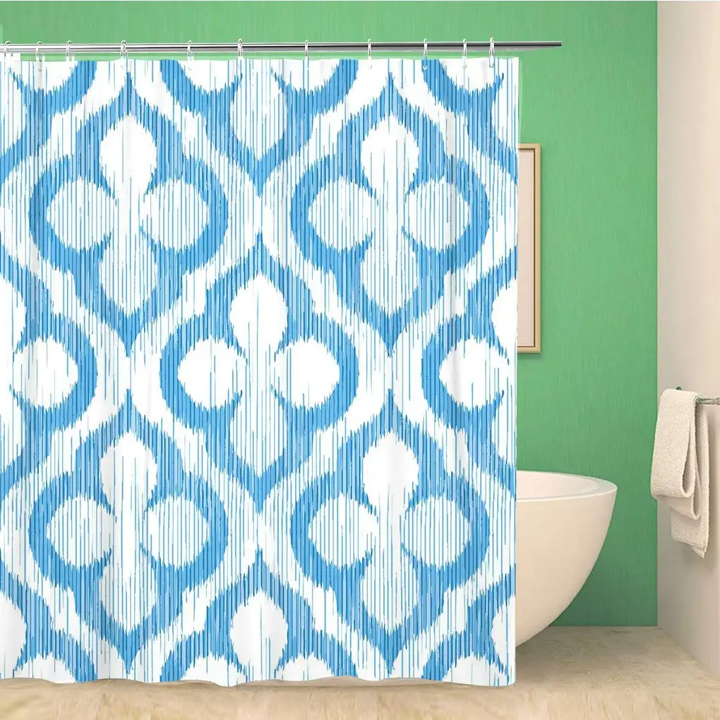 

Bathroom Shower Curtain Abstract Flower Pattern 72x72 inches Waterproof Bath Curtain Set with Hooks
