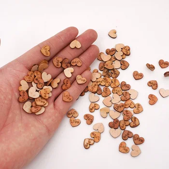 

100pc/lot Wooden Love Heart Crafts Creative Wedding Party Decor Wedding Invitation Card Party Guest Gift 1cm