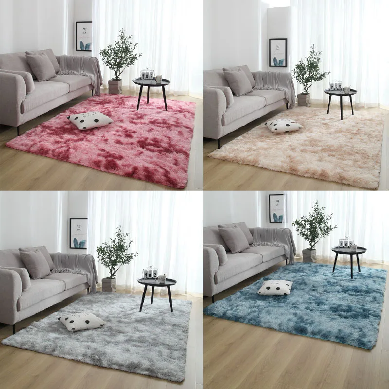 

Large Anti-Skid Mat Shaggy Area Rug Room Living Room Home Bedroom Carpet Rectangle Durable Soft Floor Rug Mat Household Cushion