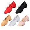 Zapatos de Ballet para mujeres y niñas, Zapatos de Baile de Jazz de Ballet de suela suave de tacón bajo, zapatos de baile para niños de color rosa/negro/rojo, para hacer ejercicio ► Foto 3/6