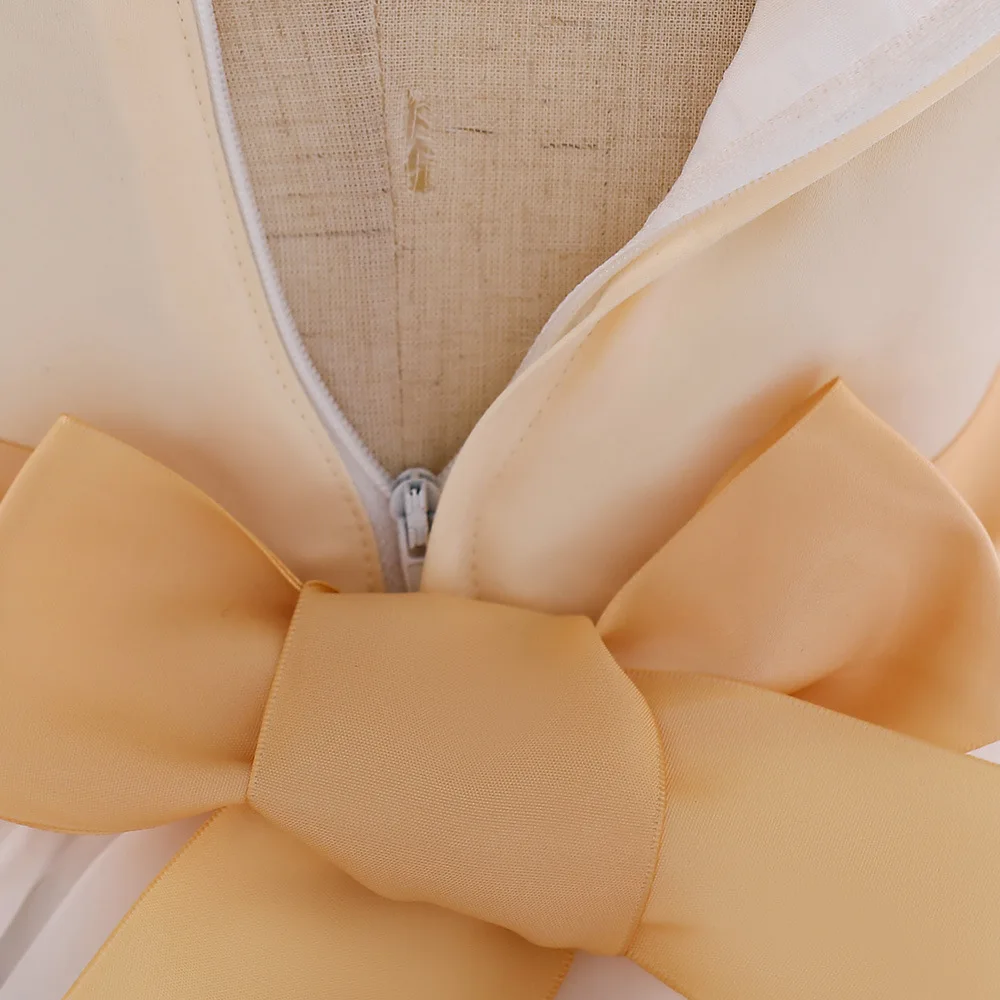 A Year of Age Baby Princess Dress Infant Hundred Days Wedding Dress Girls Mixed Colors Dress Bow Children Shirt