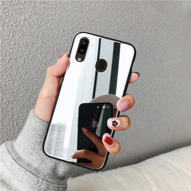 Silver Полный зеркальный чехол для samsung Galaxy S10 S8 S9 Plus Note 10 Pro 8 9 A10 A20 A20E A30 A40 A50 A70 A7 A30s A50s S Чехол из термополиуретана и силикона - Цвет: Silver