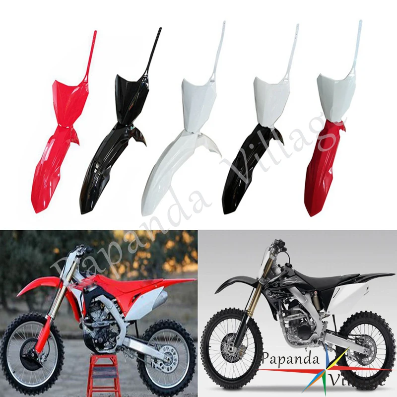 Racing Motocross Plastic Front Number Plate for Honda CRF250R CRF450R CRF 250 450 R RX 2017-2020 MX Enduro Fender Mudguard | Автомобили и