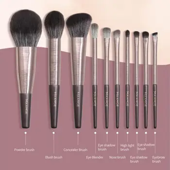

10 High Quality Liquid Foundation Blush Eye Shadow Lip Makeup Brush Set Cosmetic Beauty Eyebrow Brushes For Makeup Tool