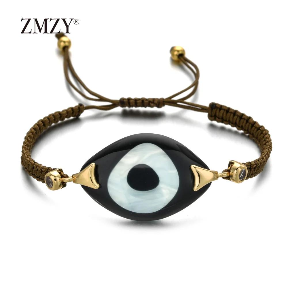 ZMZY роскошные новые модные женские Бохо этнические Турция браслет evil eye шнур ручной работы стекло кристалл фенечки с бусинами подарок - Окраска металла: QQSL012-6