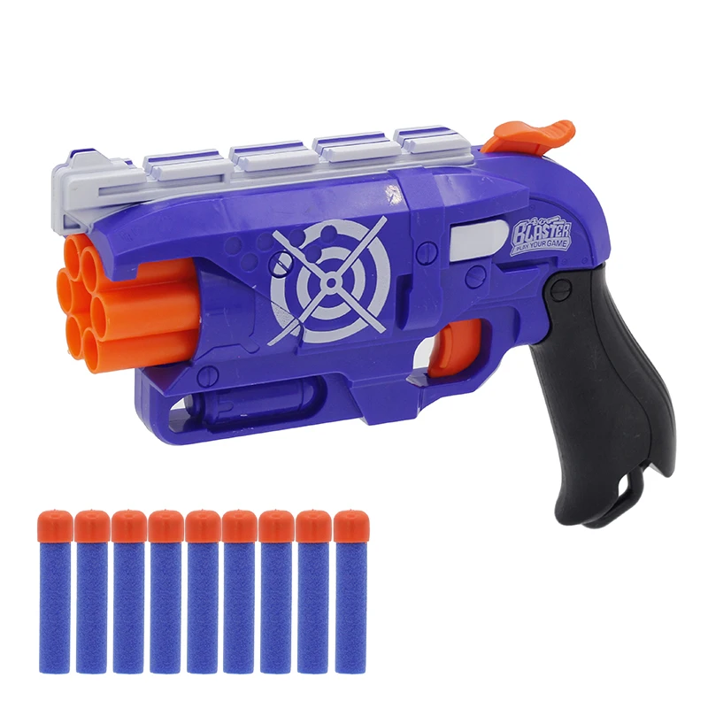 

New Arrival Manual 6-Shot Revolver Soft Bullet Gun Suit for Nerf Bullets Toy Pistol Gun Dart Blaster Toys for Children