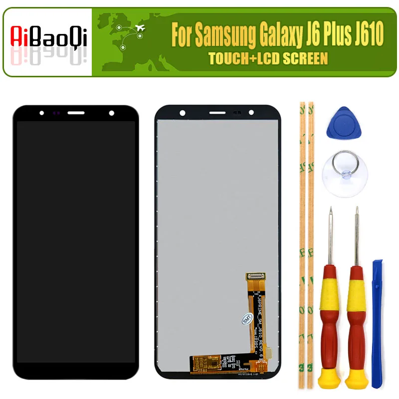ЖК-дисплей с сенсорным дигитайзером в сборе для SAMSUNG Galaxy J6 Plus экран + J610 J610F J610FN |