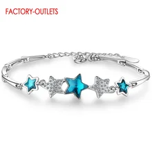 Новое поступление, женские модные ювелирные изделия, подвеска в форме звезды, браслет из натуральной 925 пробы, серебряный браслет для женщин и девушек