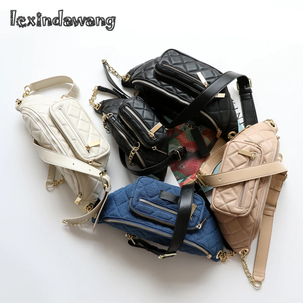 

2019 Wide Shoulder Strap Small Girls Chest Bag Women slung leather Waist Bag fashion Portable Cross Body Handbag Lady Design