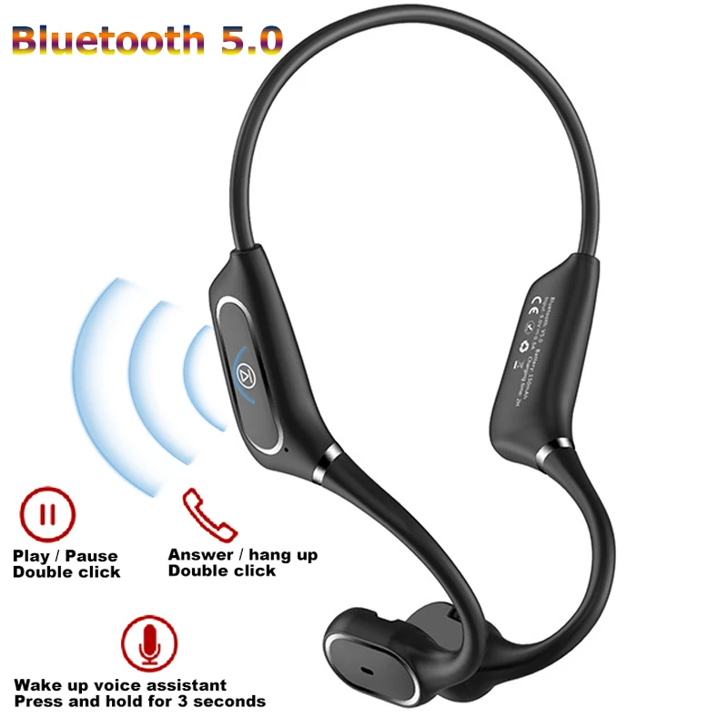 Bluetooth 5 0 Гарнитура костной проводимости умные сенсорные наушники с микрофоном