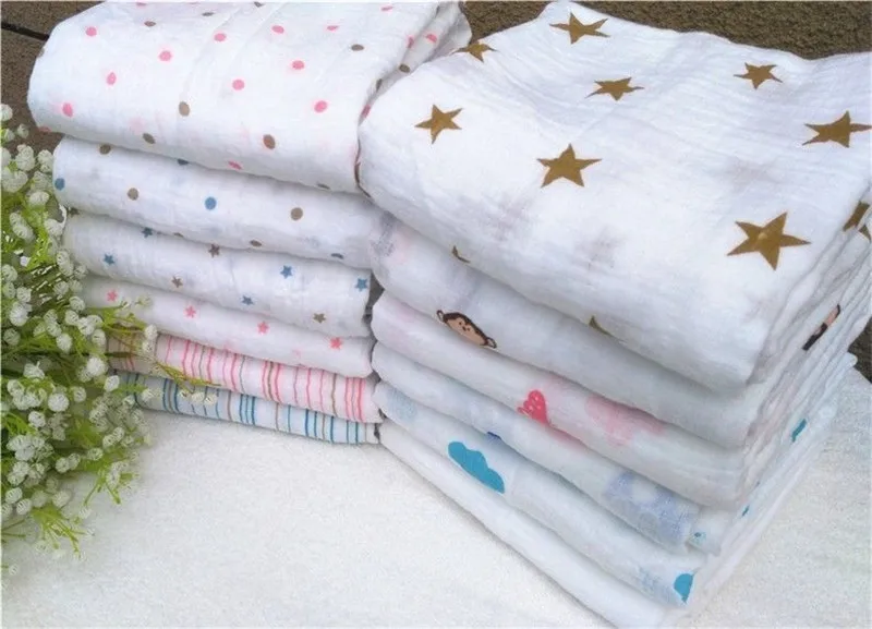 Муслиновое хлопковое Марлевое детское одеяло для младенцев, пеленка для путешествий, одеяло для новорожденных, полотенце для кормления, шарф, накидка для коляски, игровой коврик
