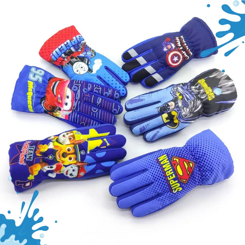 

5-10Years Children's Winter Professional Ski Gloves Boys Waterproof Warm Gloves Snow Kids Windproof Skiing Snowboard Cartoon