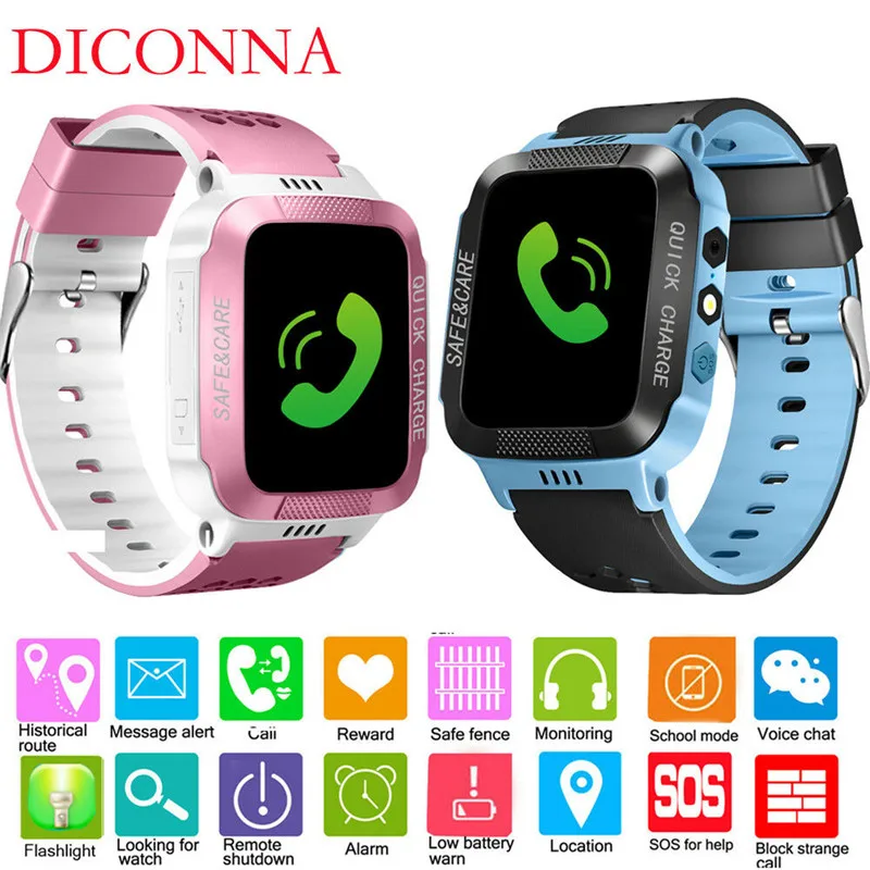 

Waterproof Anti-lost Safe GPS Tracker SOS Call Kids Smart Watch For Android iOS SiM Card Can Answer Dial Call Smartwatch Childs