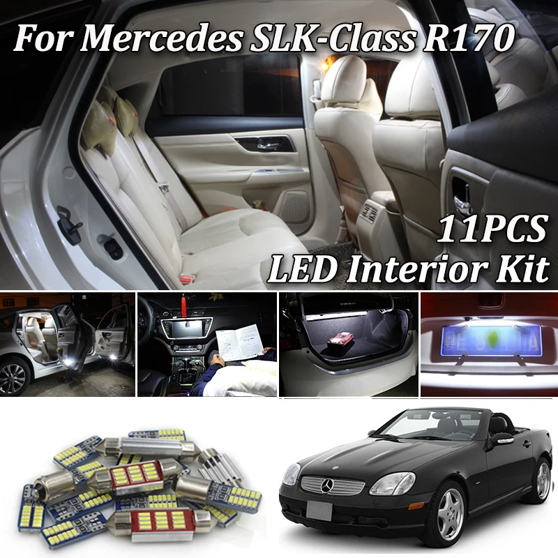 Комплект светодиодных ламп для салона Mercedes Benz SLK class R170 SLk230 SLK320 SLK32 AMG (1996-2003) 11 шт. |