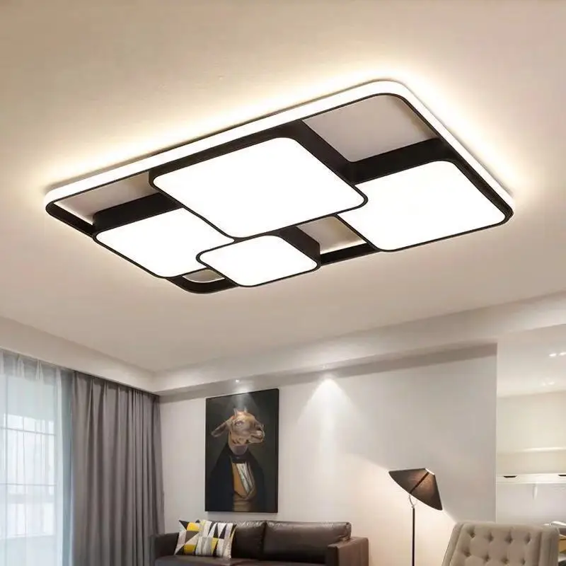 Стиль, лампа для гостиной, современный минималистичный великолепный потолочный светильник, прямоугольная лампа для спальни, светодиодный потолочный светильник, лампа