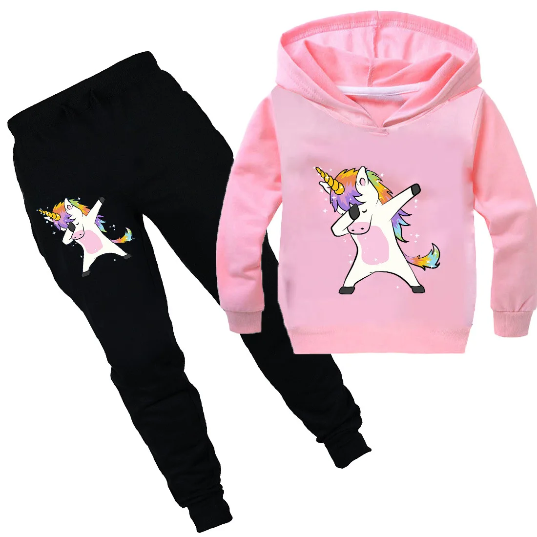 Толстовки с единорогом; Детские свитера; модная детская футболка с капюшоном; пальто для маленьких девочек; детская одежда; повседневные футболки для мальчиков; спортивная одежда - Цвет: U930-pink