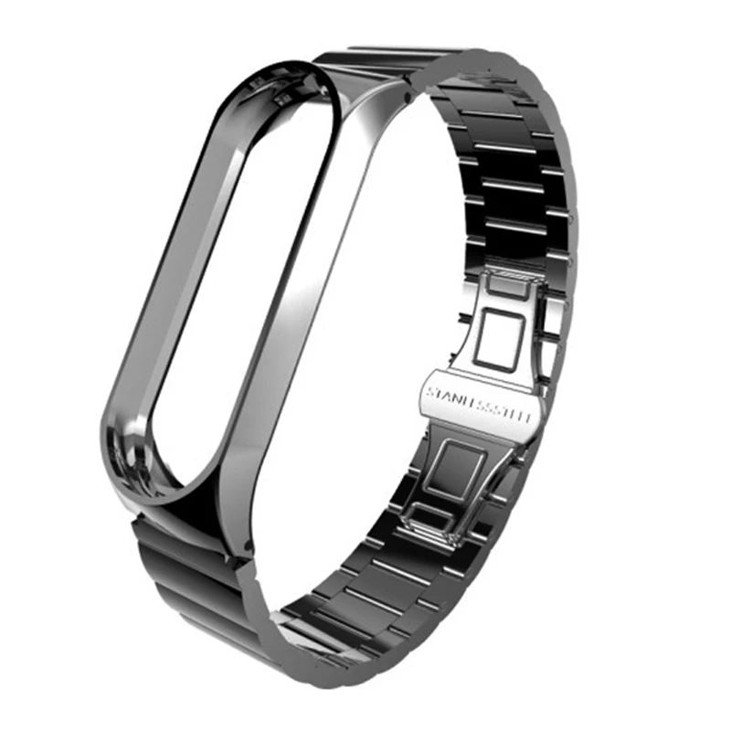 BOORUI mi Band 4 ремешок металлический Безвинтовой браслет из нержавеющей стали mi band 3 ремешок для Xiaomi mi Band 3 4 Pulseira band Замена