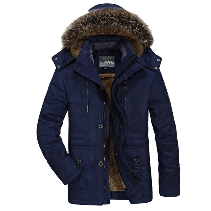 Newly Men Winter Coats Jackets Warm Windproof Thicken with Detachable Hood for Outdoor SD669