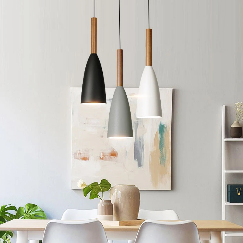 Минималистичный современный деревянный подвесной светильник лампа для бара