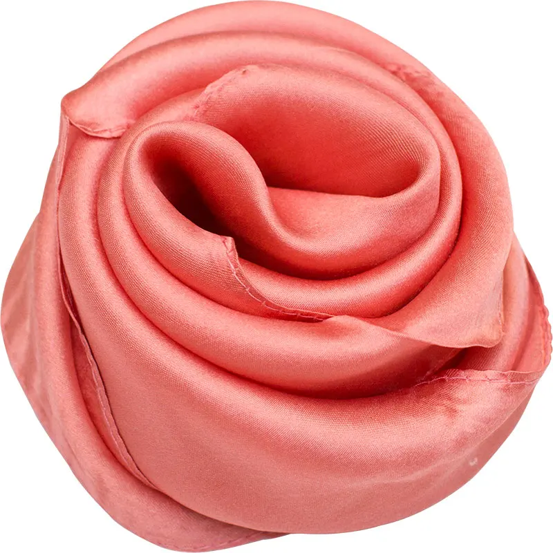 Шелковый шарф женский шарф многоцветный шейный платок Одноцветный маленький шарф шелковая бандана платок квадратный шелковый шарф подарок для леди