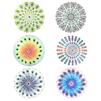 

Household Portable Thickening Picnic Mat 150 X 150cm Round Mandala Tapestry Wall Hanging Carpet for Home Hotel Bedroom