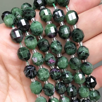 

Natural Epidote Rubys Zoisite Stone Beads Faceted Gem Loose Spacer Beads For Handmade DIY Jewelry Making Bracelet Accessories