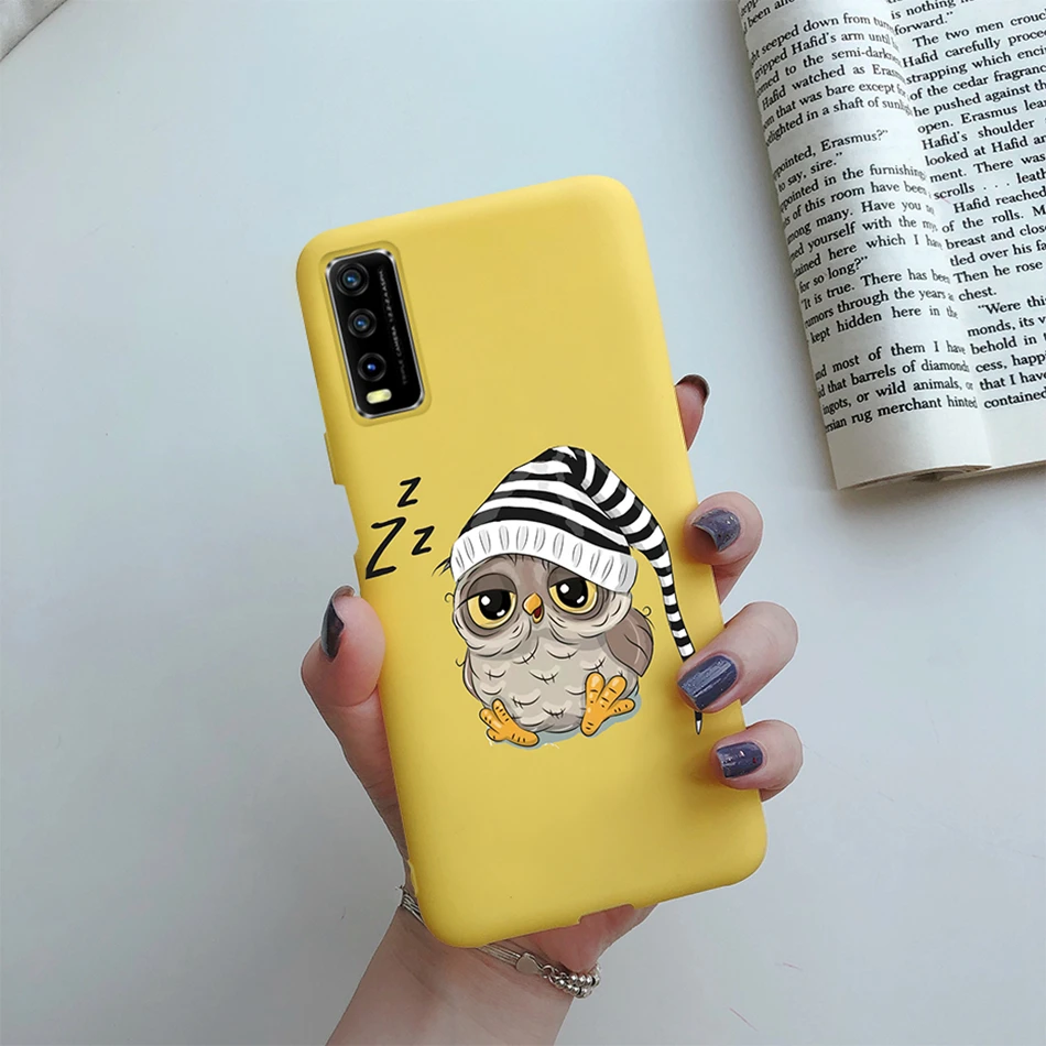 cell phone belt pouch For Vivo Y20 Y20i 2021 Y20s Case Silicone Fashion Daisy Sunflower Soft Heart Back Cover For Vivo V2029 V2027 Y 20 20s 20i Coque mobile flip cover