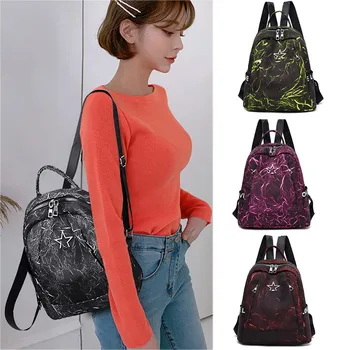 

Women Color Matching Wild Fashion Leisure Travel Bag Student Bag Female Backpack L0730