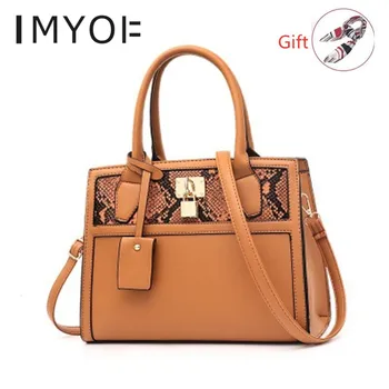 

Bag Women Fashion Simple Snakeskin Pattern Handbag Korean Version Shoulder Messenger Bag PU Leather Tote Bags Bolso Mujer