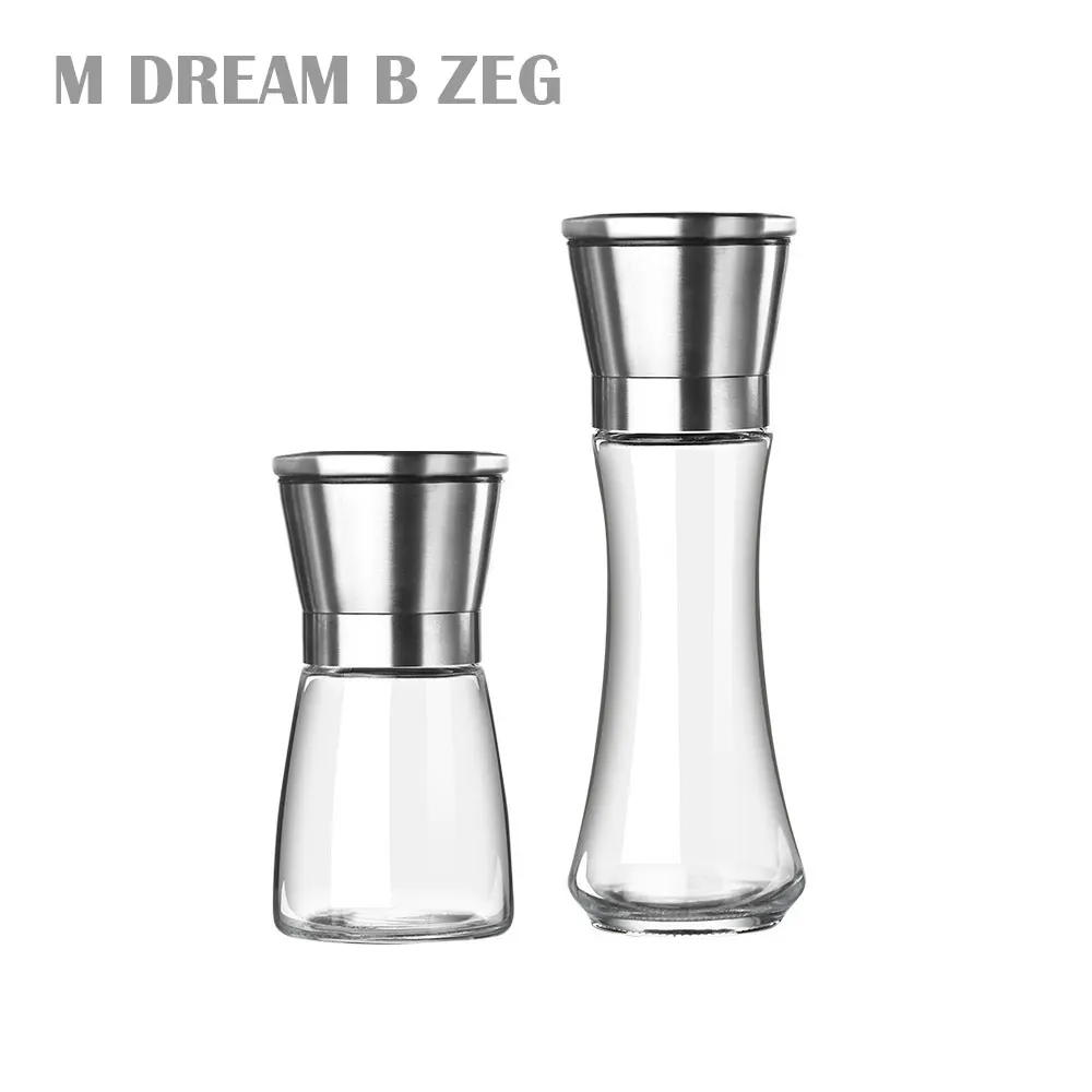 

Manual Lead-free Glass Pepper Grinder Ceramic Grinding Core Stainless Steel Anti-corrosion Chili Jar Mill