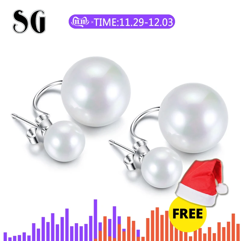 

New arrival luxury 925 sterling silver earrings authentic high quality shell pearl stud fashion jewelry making for women gifts