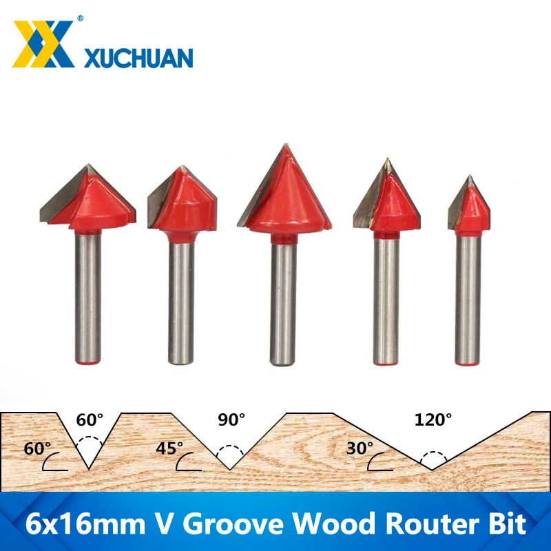 CNC 60° 60 Degree Router Engraving Wood Working V Groove Bit 6x10mm Pip_ti WHMJ 