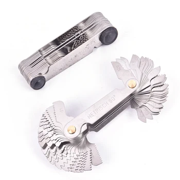 

1pcs Screw Gauge Whitworth 55 Degree Metrisch 60 Degree Thread Pitch Gauge