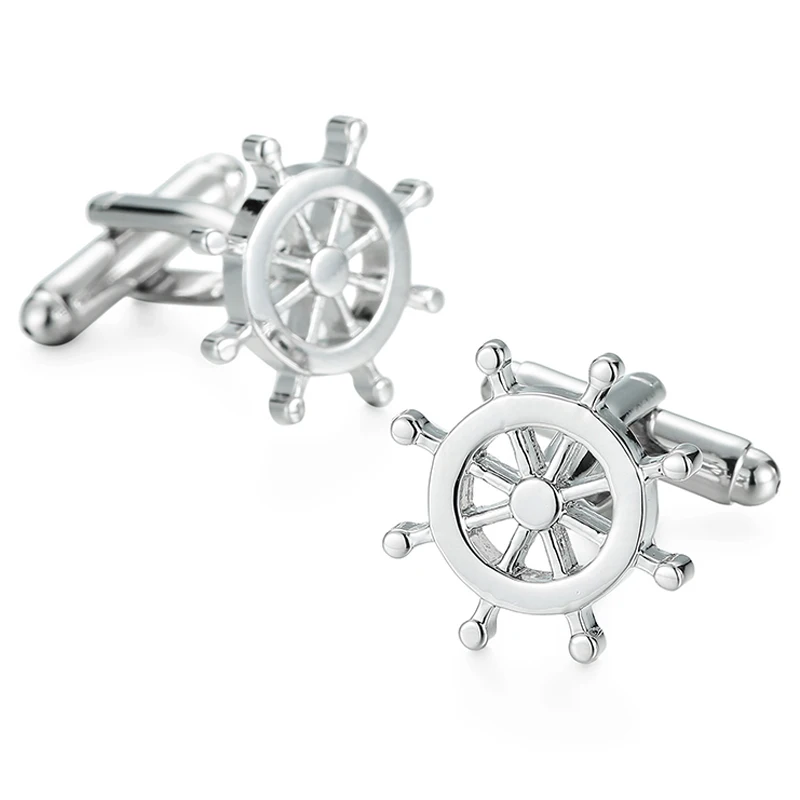 Crystal Cufflinks Brass Electroplated Aircraft Racing Boat Motorcycle Bicycle Style Men French Shirt