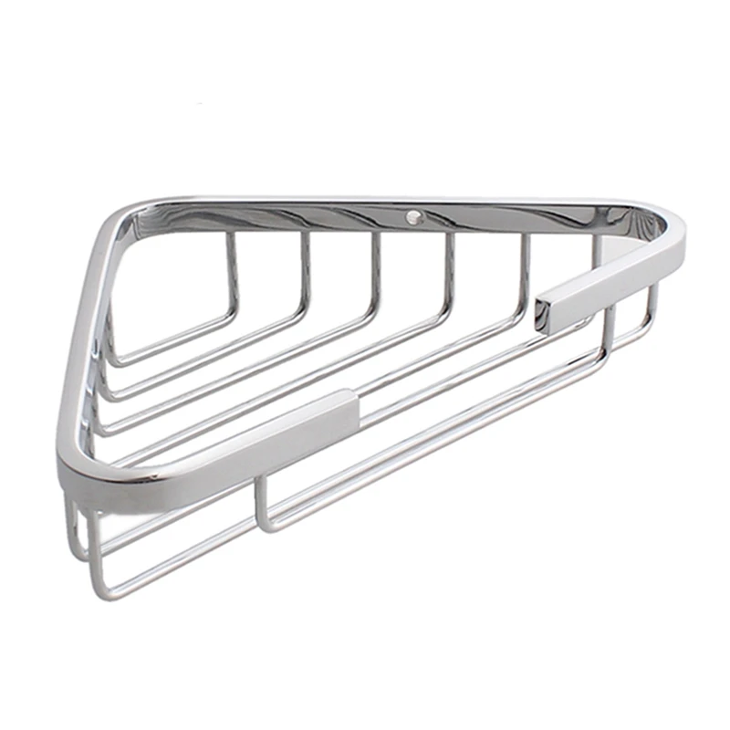 

Bathroom Shelves Shower Basket Wall Mounted Corner Rack Storage Basket Stainless Steel Mirror Polished