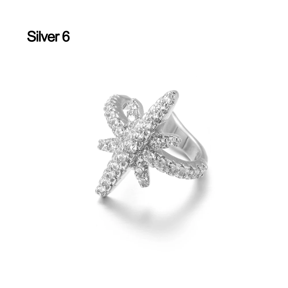 Silver 6 1 шт., унисекс, модный спиральный для хряща, ложный пирсинг, регулируемые Cz ювелирные изделия, Кафф для ушей, не пирсинг, раковины, Кафф, серьги - Окраска металла: Silver 6