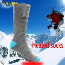3 уровня с подогревом носки для катания на лыжах с 2200 мА/ч, литий Батарея зимние теплые длинные гольфы хлопковые носки Для мужчин Для женщин для велоспорта и отдыха на природе, с крышкой в виде Термальность носки
