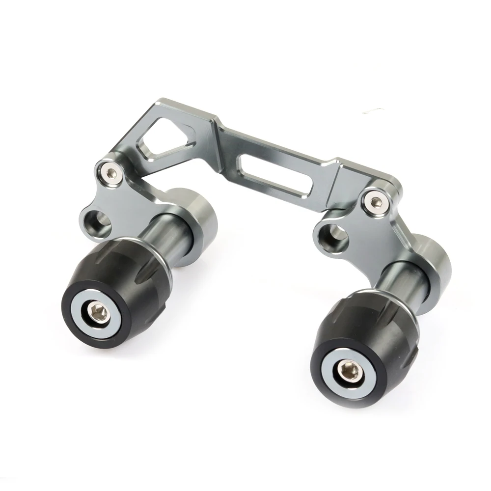 Motorcycle Exhaust System silencer Wheel Slider Crash Anti fall protector For YAMAHA Nmax155 NMAX 155 Aluminum CNC Adjustable - Цвет: Темно-серый
