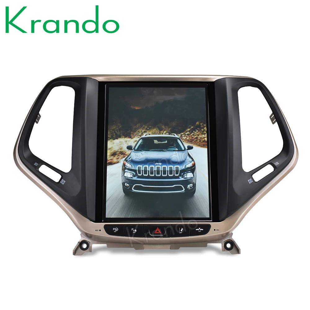 

Krando Android 8.1 10.4" Tesla Vertical screen car radio gps player for Jeep Cherokee 2016+ navigation multimedia system WIFI