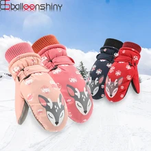 BalleenShiny детские перчатки утепленные лыжные перчатки уличные водонепроницаемые ветрозащитные Детские снежные рукавицы с героями мультфильмов для мальчиков и девочек