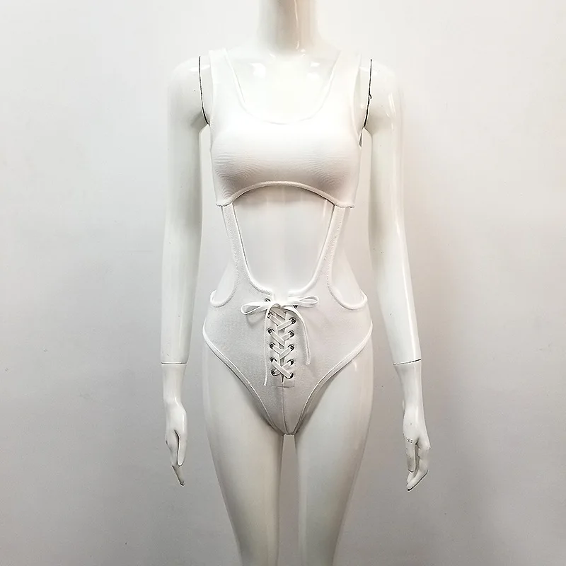 

2018 Summer Europe And America WOMEN'S Dress Adult Triangular One-piece Bikini Cross Straps Sexy Tight Elasticity Beach Holiday