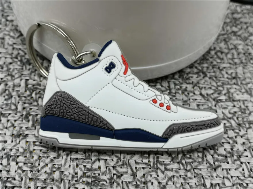 366 Мини AJ обуви брелок модные Для мужчин Для женщин малыш Jordan 3 Подарочный Брелок для ключей ретро баскетбол брелок-кроссовок для ключей ключ держатель Porte Clef - Цвет: 366