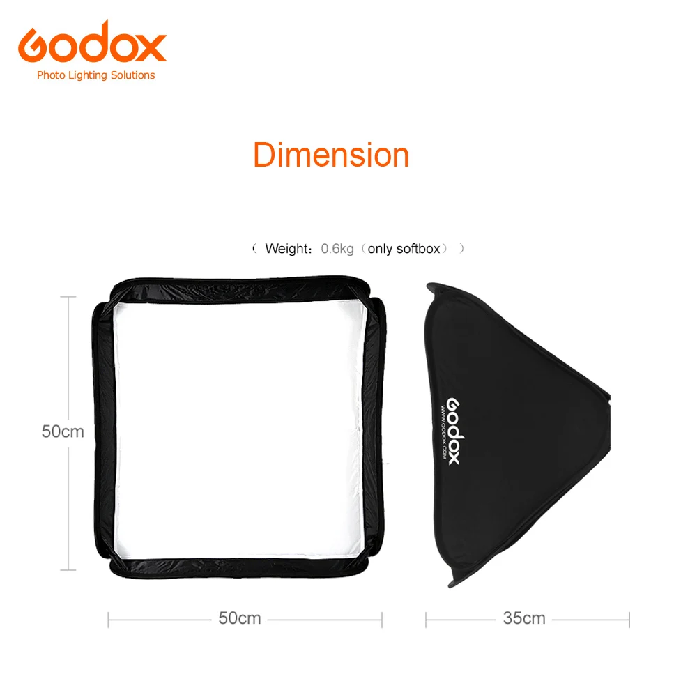 GODOX 50x50 см софтбокс с s-образным кронштейном стабильный Bowens держатель для вспышки складной софтбокс комплект для стрельбы S type Bowens