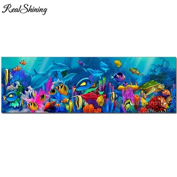 

Big Size 5d diy Diamond Painting puzzle marine dolphin fish cross stitch turtle diamond embroidery rhinestones mosaic art FS6837