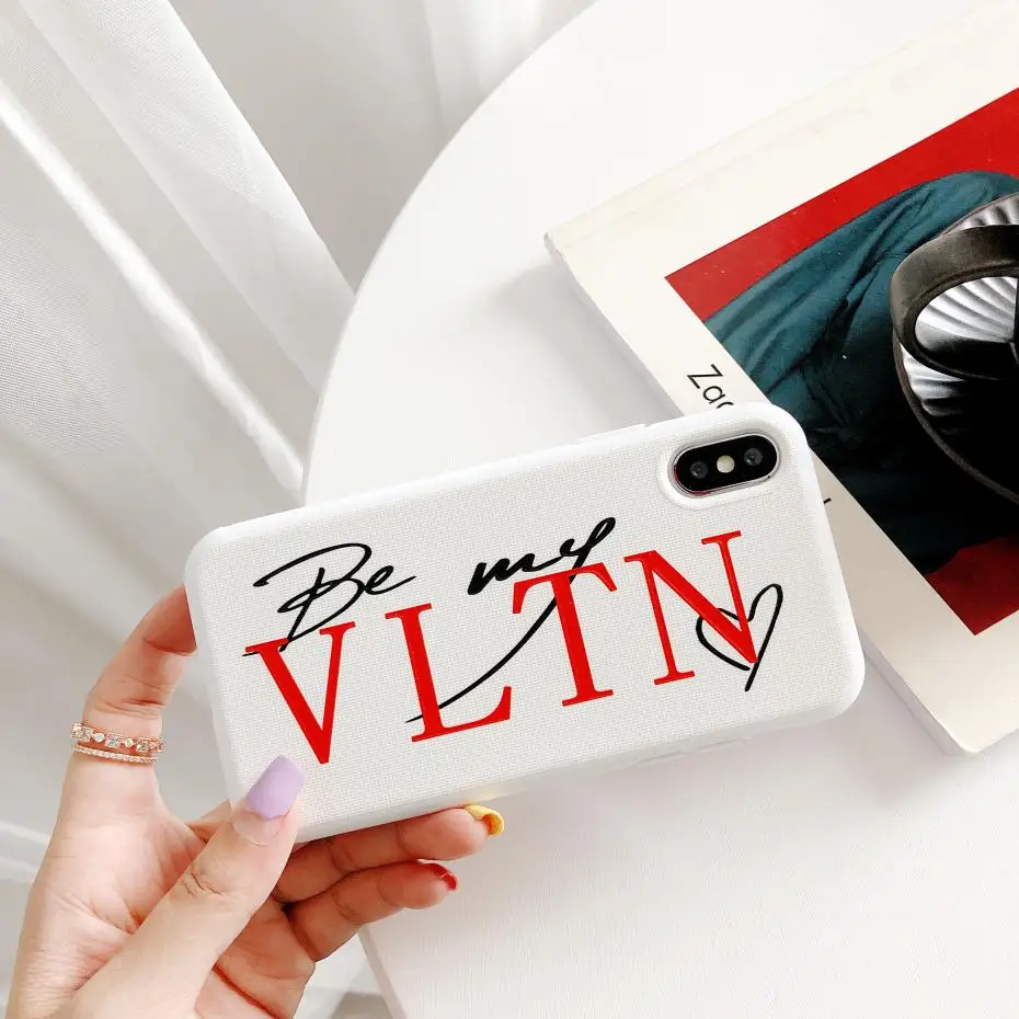 Бренд Tide, простая буква VLTN, чехол для телефона, чехол для Iphone X 11 pro Xs Max Xr 10 8 7 6 6s Plus, пара, мягкий силиконовый чехол, Fundas
