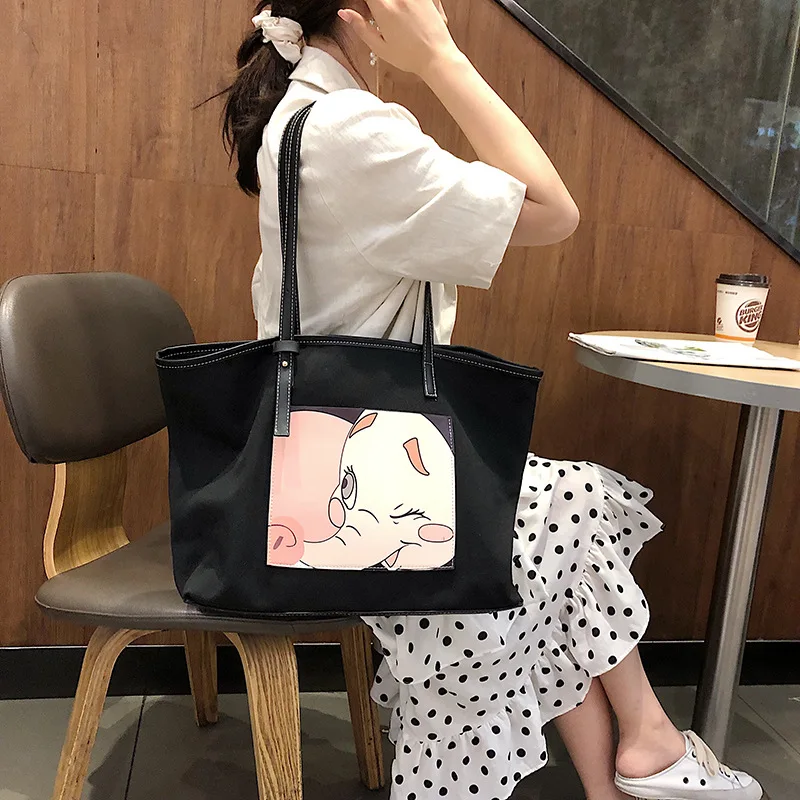 

Korean-style Big Bag Women's 2019 New Style Summer Fashion Large Capacity Shoulder Bag Tote Bag Elephant Hand Canvas Bag