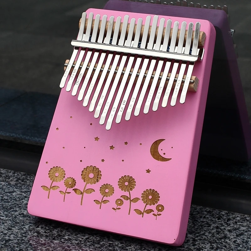 KERUS Kalimba большой палец пианино 17 клавиш портативный Mbira палец пианино подарки для детей и взрослых начинающих розовый - Цвет: NO-22