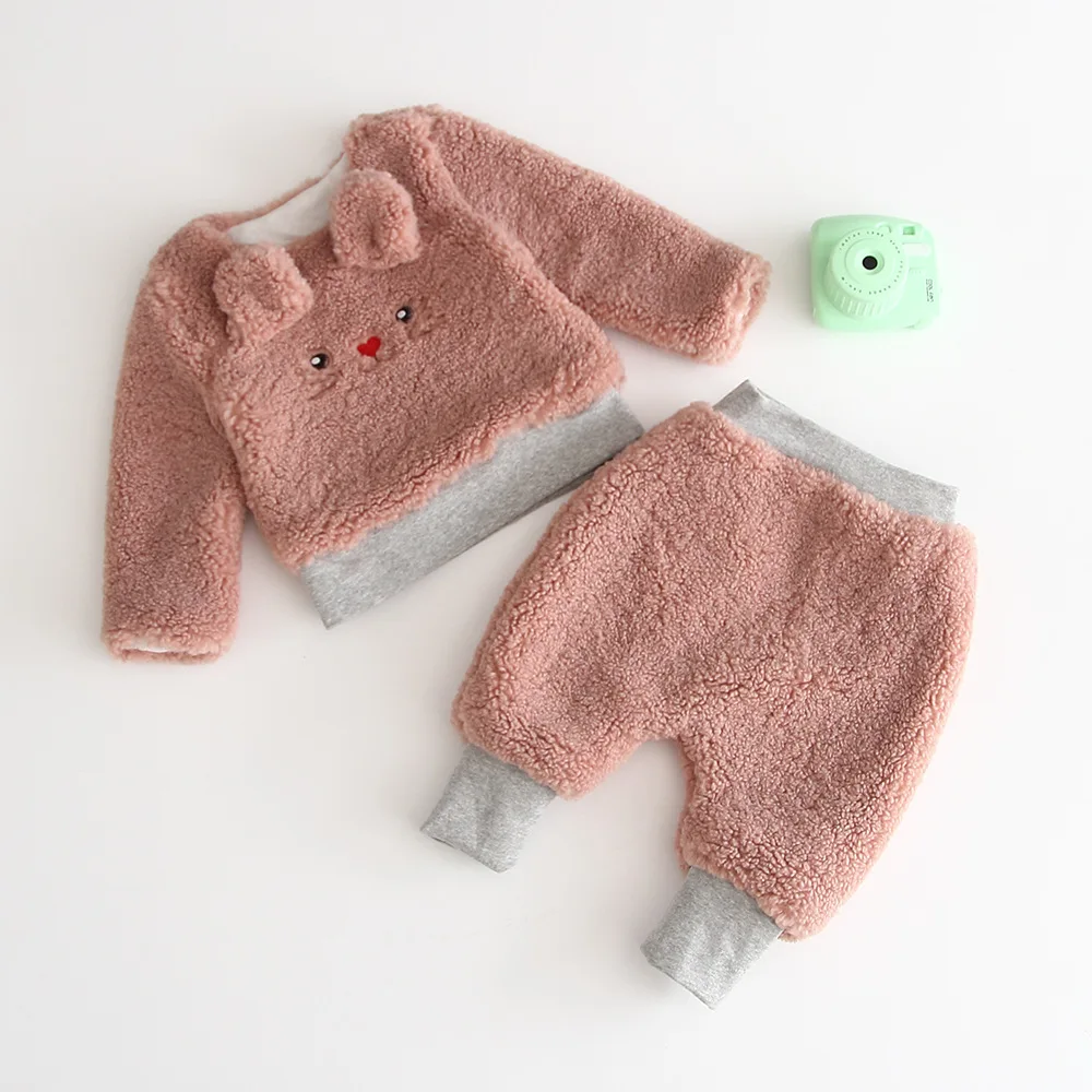 Newborn Clothes Baby Boy Girl Suit winter Baby Fashion Sweater+ Trousers 2 Pcs children's long sleeve Keep warm Suit