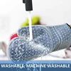 1-2Pcs Double Layer Oven Mitts Thicken Silicone Kitchen Gloves Non-Slip Oven Pot Holder Heat Resistant Baking Cooking BBQ Gloves 4