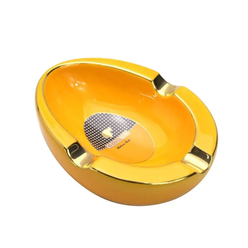 Yellow Керамическая пепельница аксессуары для сигар для домашнего офиса Нескользящая пепельница для сигар cenicero portatil - Цвет: Yellow
